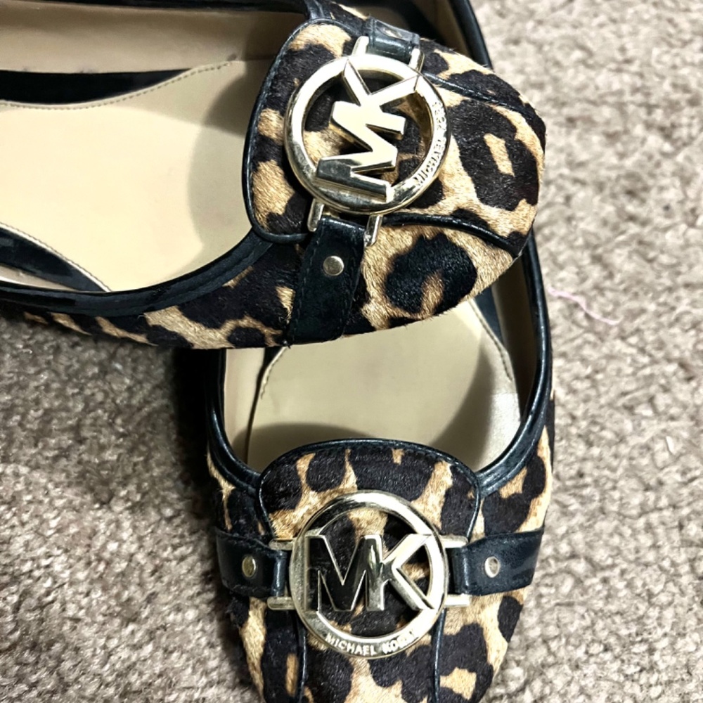 MK Lille Logo leopard print haircalf Mocs.Shoes ONLY.Crossbody bag is now SOLD. - Picture 3 of 4
